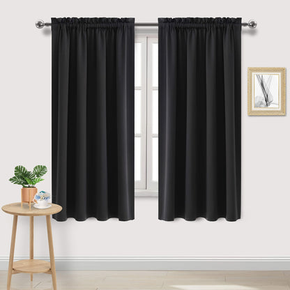 2 Panels Blackout Curtains - Rod Pocket Window Curtains for