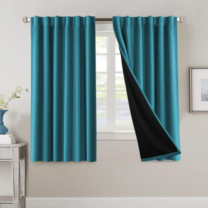 2 Panels PrinceDeco 100% Blackout Curtains for Bedroom with