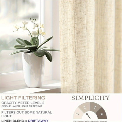 Natural Linen Natural Linen Curtains | 4 Panels | Linen | Se
